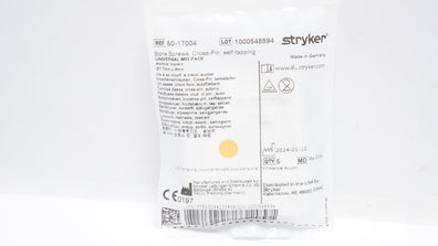 Stryker 50-17004 Bone Screws, Cross-Pin, Self-Tapping,, 1.7 x 4mm - Pack of 5